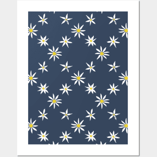 Daisy trellis – tumblr blue Posters and Art